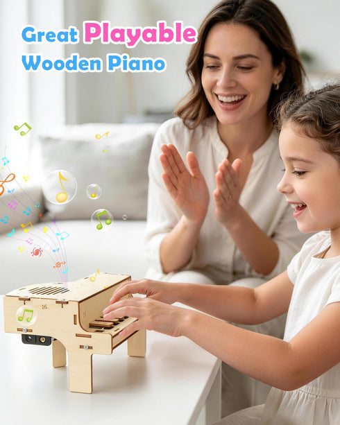 8-12, 3D 8 9 10 11 13 14 15 16, 12-14 Poraxy STEM Toys for Girls Age Playable Piano,Wooden Puzzles Craft Kits for Girls