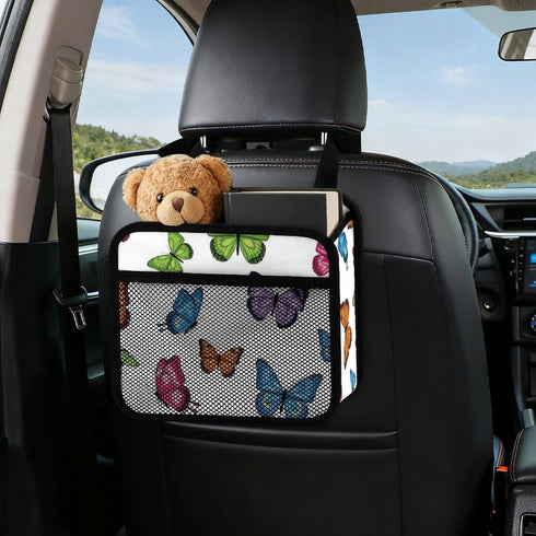 PPIKTC Spacious Hanging Auto Seat Organizer with Ventilated Mesh Pockets for Wet Wipes and Baby Supplies, Beautiful