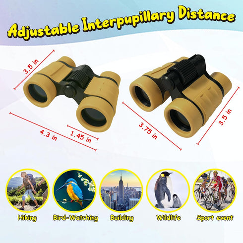 ESSENSON Binoculars for Kids, Toys Gifts for Age 3-12 Years, Outdoor Toys for Hiking, Bird Watching, Travel (Desert)