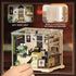 Coffee Shop Mini Model Kits with LED, Make It Miniature Cafe Store, DIY Miniature House Kit for Adults Teens