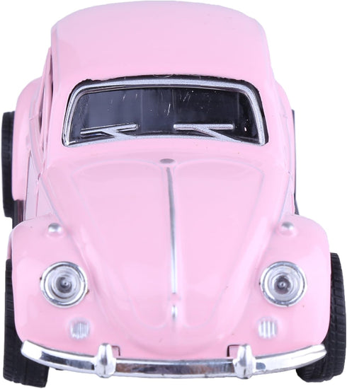 Berry President 1967 Classic Beetle Bug Vintage 1/32 Scale Diecast Metal Pull Back Car Model Toy (Pink)