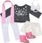 Sophia's 6 Piece Outfit Set for 18'' Dolls - Sweater, Skirt and Accessories, Gray and White