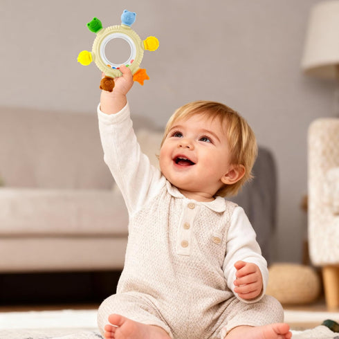 0-6 6-12 Baby Teething Toy for Months Sensory Toys Baby Rattle Teether | Freezer Safe Silicone Teether | Silicone Baby