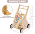 9+ Wooden Baby Walker, Baby Push Walker with Wheels Multiple Learning Activity Center Baby Walker Adjustable Height