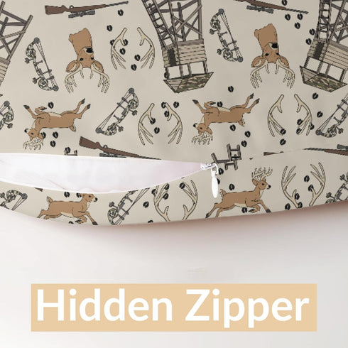 Cstdyfrv Deer Hunting Nursing Pillow Covers Hunter Tree Stand Removable Breastfeeding Slipcover Wild Animals Hunter