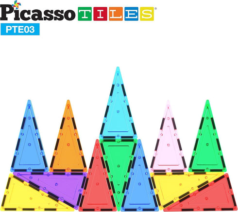 12pcs Set PTE03 PicassoTiles Magnetic Building Block Isosceles Triangle Magnet Tiles Construction Toy STEM Learning Kit