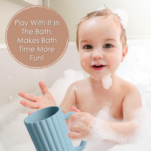 Silicone Baby Bath Rinse Cup with Easy Grip Handle - Perfect for Bath Time