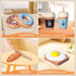 Inslat Playset Set 3+ Wooden Bakery Food Toys, Kids Pretend Play Food Baking Kitchen Accessories with Storage Bag