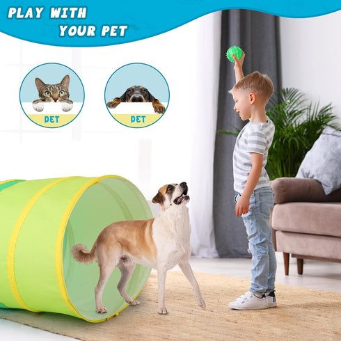 PigPigPen Kids Tunnel for Toddlers, Pop Up Play Tunnel Tent for Babies or Dogs, Indoor & Outdoor Backyard Toys