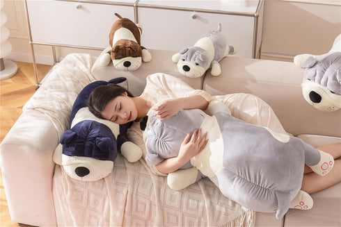 Bulldog Gray Stuffed Animal Plush Hugging Pillow for Boys and Girls, Children's Day Gift, 23.6in/60cm