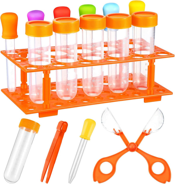 Weewooday 14 Pieces Motor Skill Tool Set, Science Learning Tools for Kids, Includes Test Tubes and Droppers