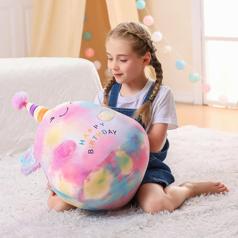 PopMeme 24 lnch Happy Birthday Axolotl Stuffed Animal Birthday Plush Toy Plushies Pillow Soft Plushie Doll Gifts