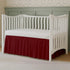 MD Home Decore 100% 28x52, 14" Crib Bed Skirt Dust Ruffle with Split Corners, Cotton, Burgundy Nursery Crib Skirt