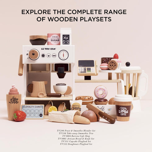 Set 2+ Le Toy Van - Honeybake - Take Away Coffee Cup and Tea Cup - Travel Mug - Kids Kitchen Accessories - Role Play