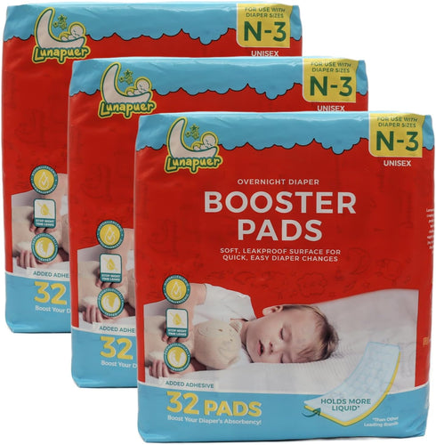 Diaper Booster Pads Overnight, Stop Overnight Leaks, Diaper Inserts with Adhesive for