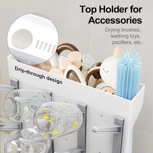 Countertop GoMaihe Baby Bottle Drying Rack: Space Saving Vertical Bottle Dryer Holder - Baby Accessories Storage Stand