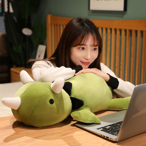 SQEQE 9.8 Inch Weighted Dinosaur Plush - Anxiety Stuffed Animals, Dino Throw Pillows for Kids & Adults