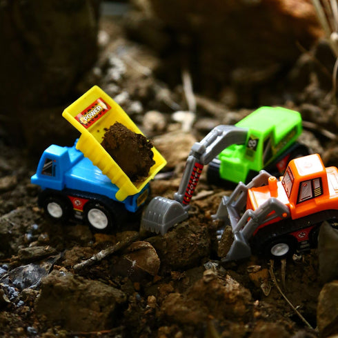 Yeonha Toys Pull Back Vehicles, 12 Pack Mini Assorted Construction Vehicles and Race Cars