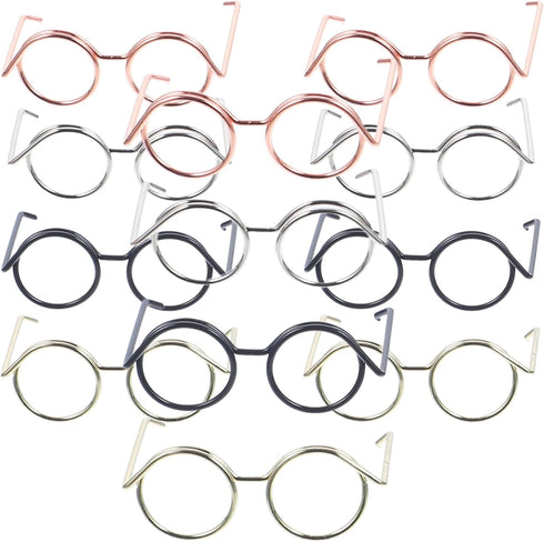 NUOBESTY 20pcs Mini Glasses Doll Dress Up Accessories, Tiny Eyeglasses for Dolls, Miniature Things for Doll Costumes