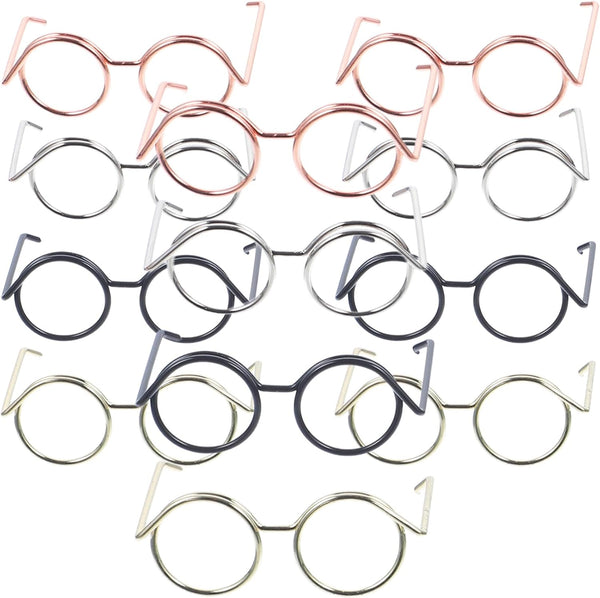 NUOBESTY 20pcs Mini Glasses Doll Dress Up Accessories, Tiny Eyeglasses for Dolls, Miniature Things for Doll Costumes