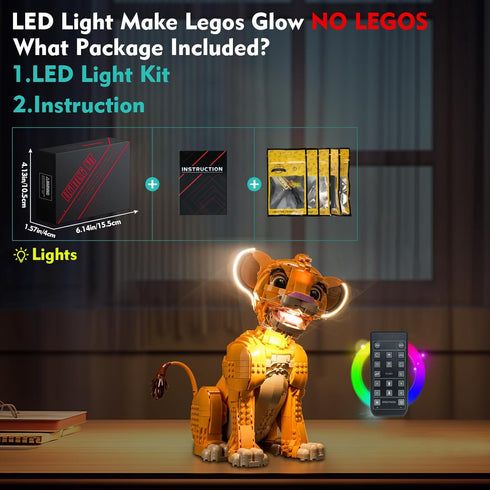 LED Light Kit for Lego Young Simba The Lion King, Creative Lighting Set Accessories for Lego 43247