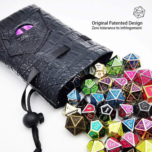 Haxtec Dragon Dice Bag Small Drawstring Leather DND Pouch Compatible with Dungeons and Dragons Gift