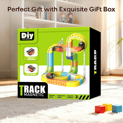 Dripiagarden 3D Set,Modular 3-12, Gravity-Defying Electric Magnetic Train Reconfigurable Race Track Kit, STEM