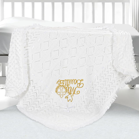Cacooba Baby Blanket Neutral Baptism Easter Gift for Toddler Newborn Christening Gifts for