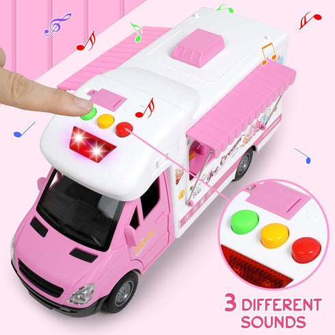 3-5 3 Playset 3 4 5 choopheme Ice Cream Trucks Toys for Toddlers with Different Flashing Lights & Sound