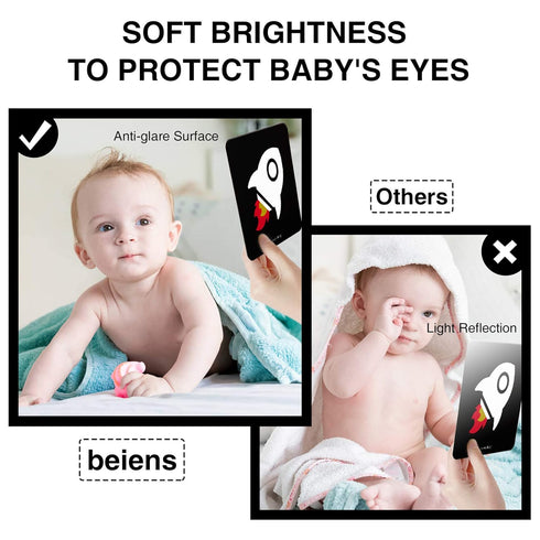beiens High Contrast Baby Flashcards, 20 PCs Educational Infants Gift for Newborn Brain Development (3-6 Months)