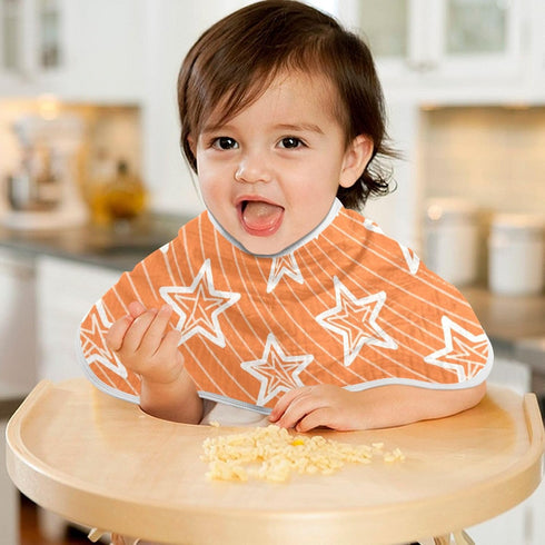 tplaotee 22x11in Orange Stars Cotton Large Burp Cloths for Baby Good Absorbent? Baby wash Cloth for Gender Neutral