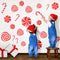 CIOEY Peppermint Floor Decals, 24 Large Stickers for Christmas Candy Land Party Decorations, Red and White