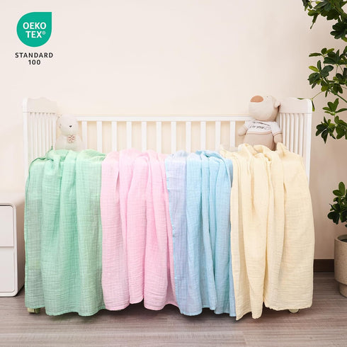 4 Pack 47" 47", 100% david's kids Baby Muslin Swaddle Blankets x Cotton Swaddling Blankets Wrap for Boys Girls, Ultra