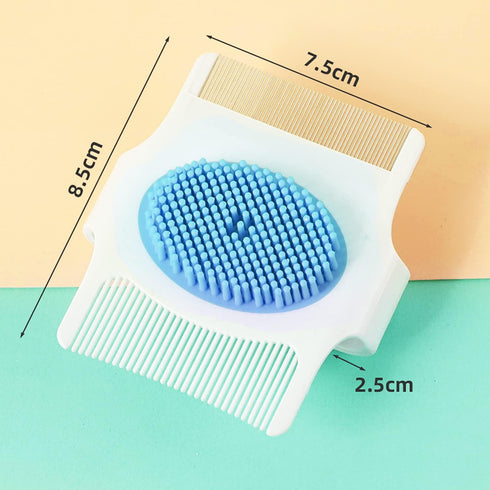 MR LION Cradle Cap Brush and Comb, Cradle Cap Brush Safe Baby's Scalp Brush with Soft Rubber Bristles, Help Gently