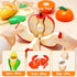 Sets Pretend Play Food for Kids Kitchen, Cutting Toy Food with Apple Basket, Play Kitchen Accessories for Toddlers