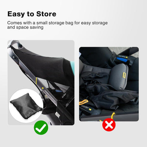 Stroller Sun Shade, Functional Sun Protection Extension Compatible with Doona Car Seat, 360 Sun Shade Baby Car Seat UV
