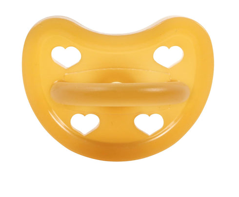 1 Count (12-18 SWEETIE Rubber Pacifier Natural Rubber Pacifier Rounded Heart Shape Rubber Original Natural Rubber