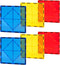 Gemmicc 6 PCS Large Magnetic Tiles, Jumbo Magnet Base Plates, STEM Building Blocks for Kids Boys Girls