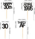 48 Pack Black Straight Outta 1995 Cupcake Toppers, 30th Birthday Party Decoration