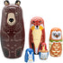 Conzy Russian Nesting Dolls for Kids, Stacking Wooden Handmade Matryoshka Dolls, 5 Piece Cute Cartoon Animal Pattern