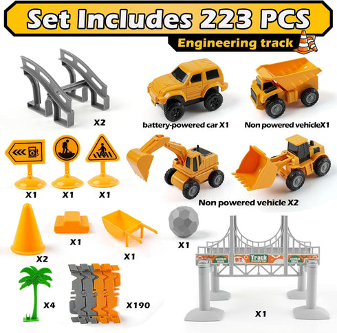3-5 3 4 5 6 7 220+ Playset 4 Race Tracks Toys for Kids Ages - Best Birthday Gifts for Year Old Boys, PCS