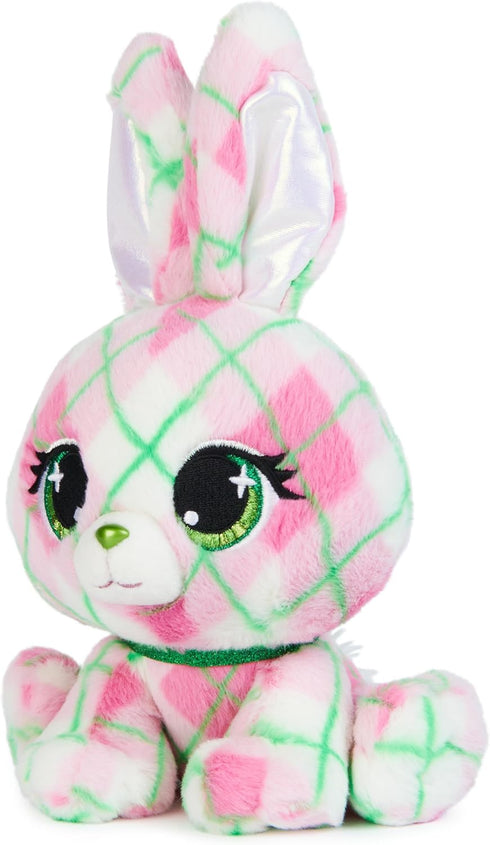 P.Lushes Pets Kennedy Karrats Designer Fashion Plush Toy - Collectible Bunny Stuffed Animal, Pink and Green, 6”