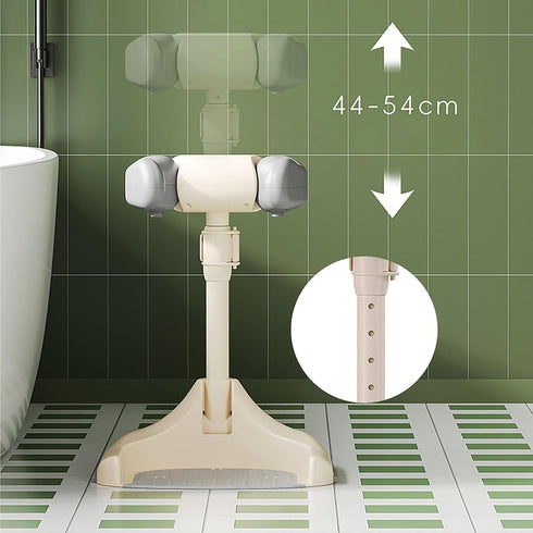 Generic 6-36 40x34x13cm) Baby Bath Stand Adjustable Height Foldable Support Plastic Bathing Rack for Infants Toddlers