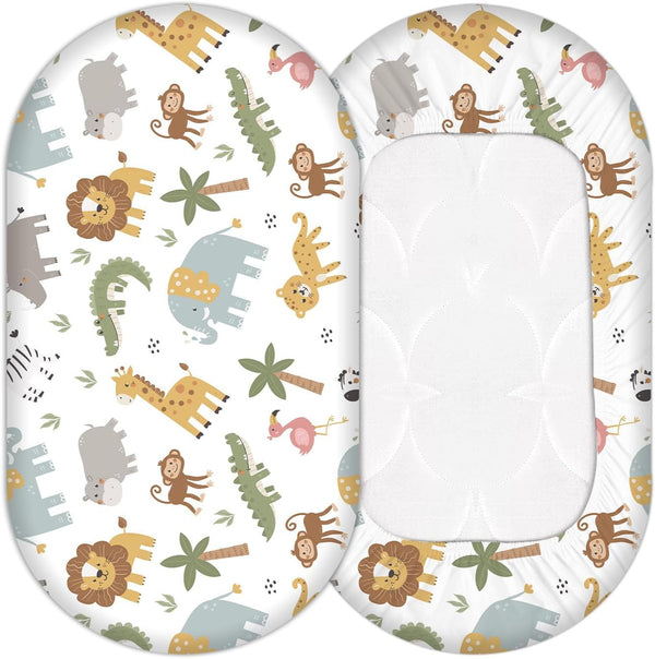 cidobi 1 Pcs Baby Bassinet Sheet, Animal Theme Baby Bed Sheet, Soft and