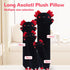 Long Axolotl Stuffed Animal, Soft Plush Body Pillow, Cute Gifts for Kids, Girlfriend (Black & Red, 110cm)