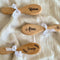 DOYOUWE Personalised Baby Hairbrush, Wooden Newborn Comb, Soft Brush Set, Birth Comb, Natural