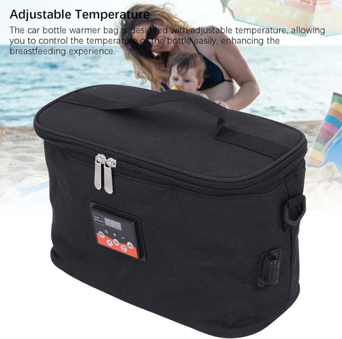 NOENNULL Car Baby Bottle Warmer Bag Portable Insulation Bag Milk Heater Bag Food Warmer Bag Adjustable Temperature Car