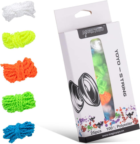 MAGICYOYO 100% Polyester Professional Yoyo Strings for Responsive and Non-Responsive Yoyos - Pack of 25