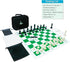 Set 20'' Board-3.75'' 2 1 Travel Chess Silicone Chess King Height Plastic Piece, Extra Queens & Storage Bag