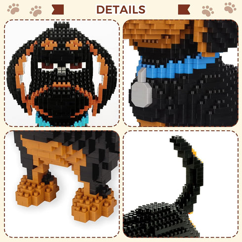 Dachshund Micro Building Block Set, 2100 Pieces Animals Dog Mini Bricks Kit, Cute Birthday Gifts for Adults and Teens